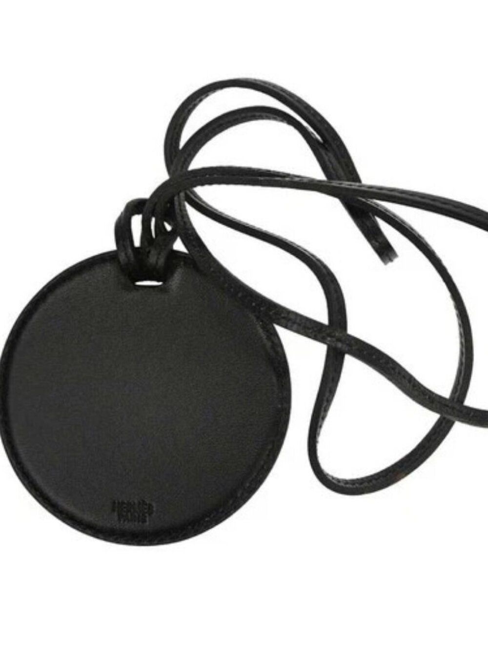 Hermes Pendant Necklace Black Box Calf Mirror 167509